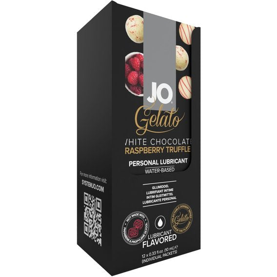 JO Gelato White Chocolate Raspberry Foil Display Box 12 x 10mL