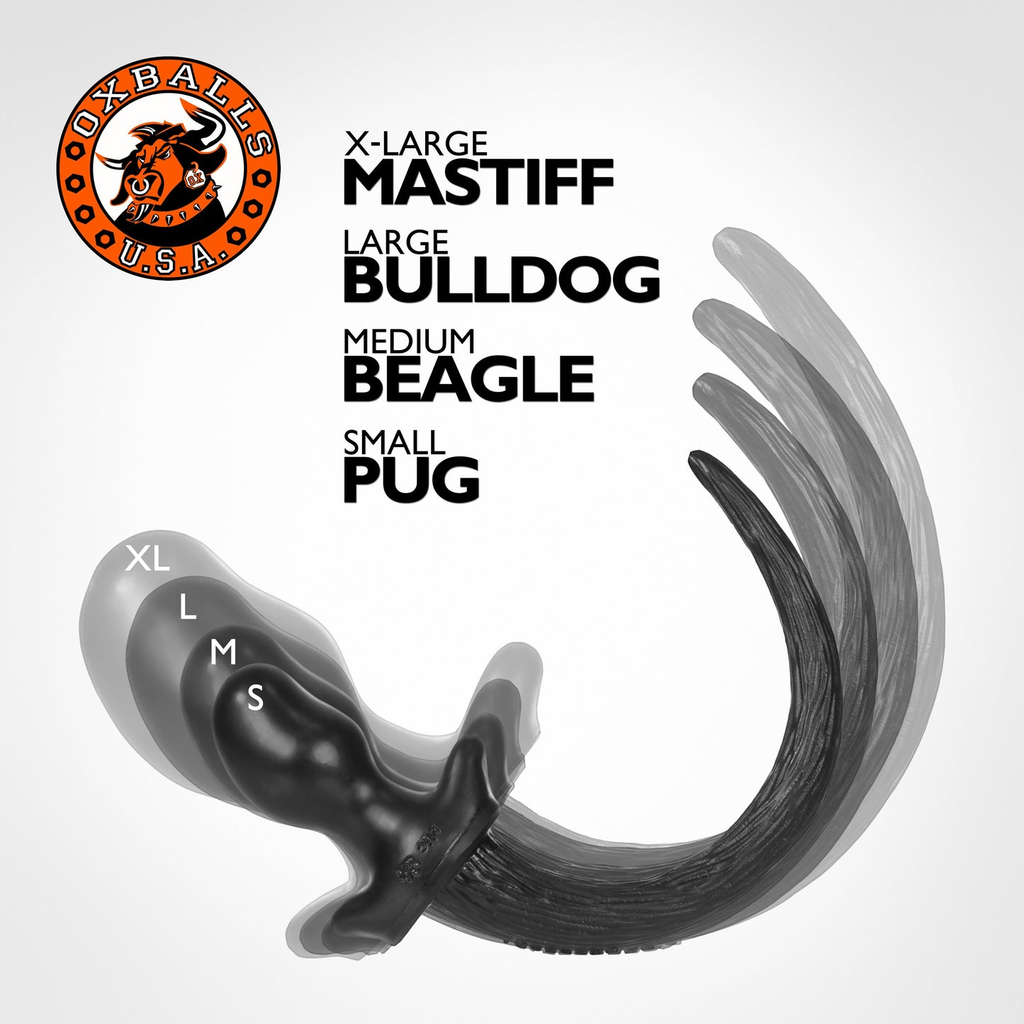 BEAGLE puppy tail buttplug BLACK Medium