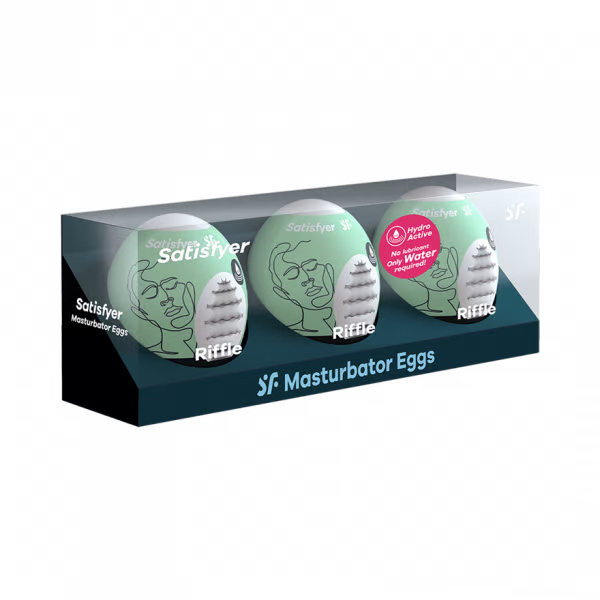 Masturbator Egg 3er Set (Riffle) Light Green