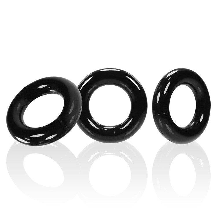 WILLY RINGS, 3-pack cockrings - BLACK